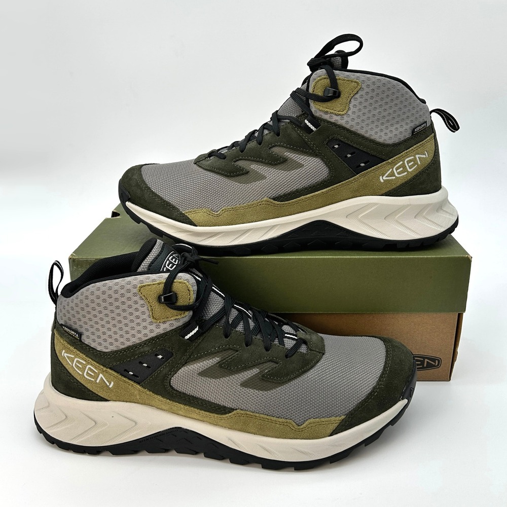 KEEN Hightrail Mid Waterproof Size 12 Mens Hiking Boots Grey Forest Green NEW